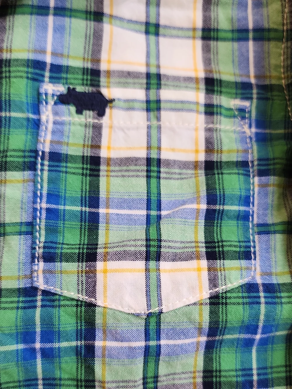 3T Carter's Green & Blue Plaid Button-Down Shirt